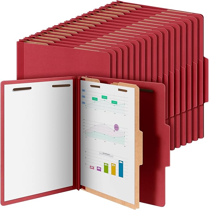 Skyygemm 48 Pcs Classification Folders Letter Size, 1 Divider Pressboard File by Skyygemm