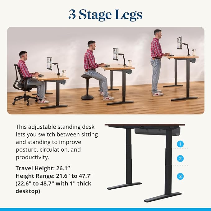 UPLIFTDESK V3 2-Leg Walnut Laminate Wood Standing Desk – Adjustable Height - Image 5