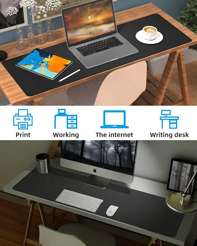 Extra Large Desk mat, Leather Desk Pad Protector, Office Desk Mat, Mouse Pad - Image 6