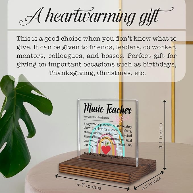 Music Teacher Gift Desk Sign, Inspirational Thank You Plaque - Image 4