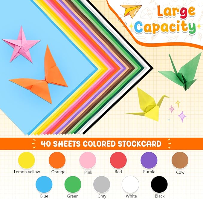 Colored Construction Paper 40 Sheets 8.5 x 11 Inches, 180GSM/65LB Purple Card - Image 3