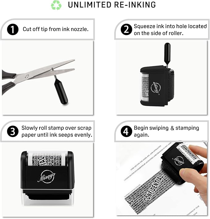 Miseyo Identity Theft Protection Roller Stamp Set - Image 4