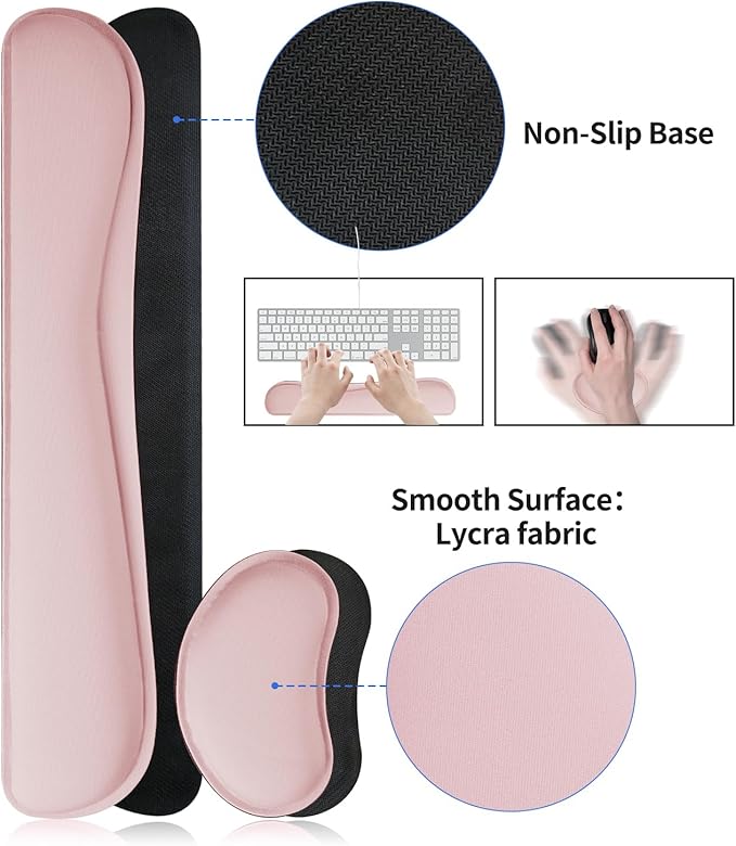 Bloss Leather Desk Pad and Keyboard Wrist Rest, Large Mouse Pad + Keyboard - Image 4