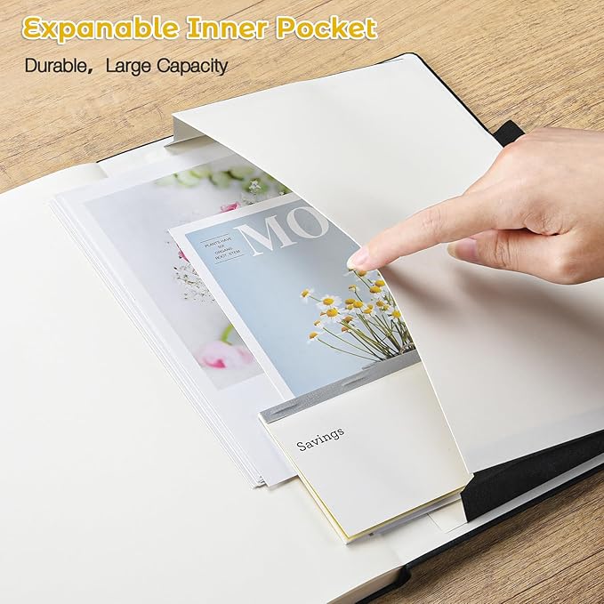College Ruled Notebook, A4 Hardcover Leather Notebook - Image 4