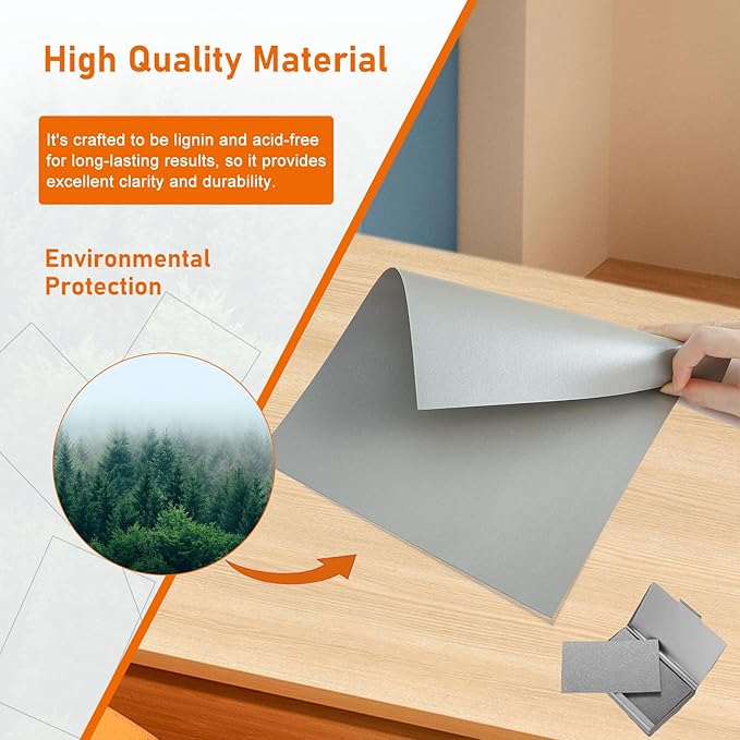 100 Sheets Grey Cardstock 8.5 x 11 Certificate Paper, 75lb Gray Card Stock - Image 5
