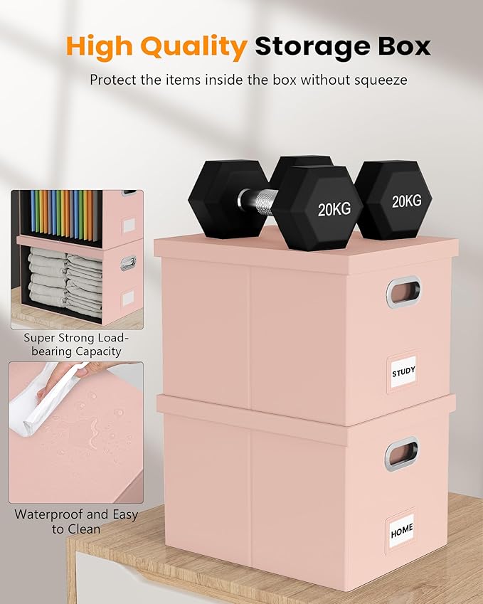 2 Pack File Storage Organizer, Portable File Box - Image 5