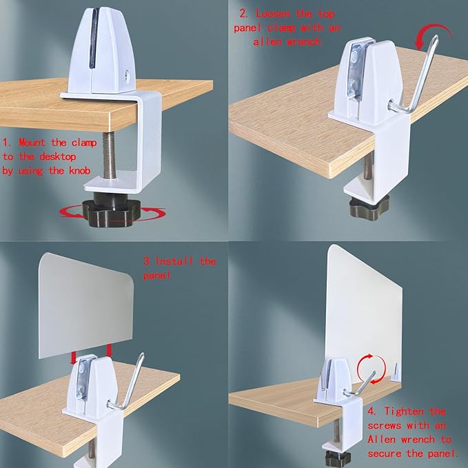 Jhanw Divider Clamp For 1/8" To 0.51" Panel, Adjustable Partition Clamp For - Image 7