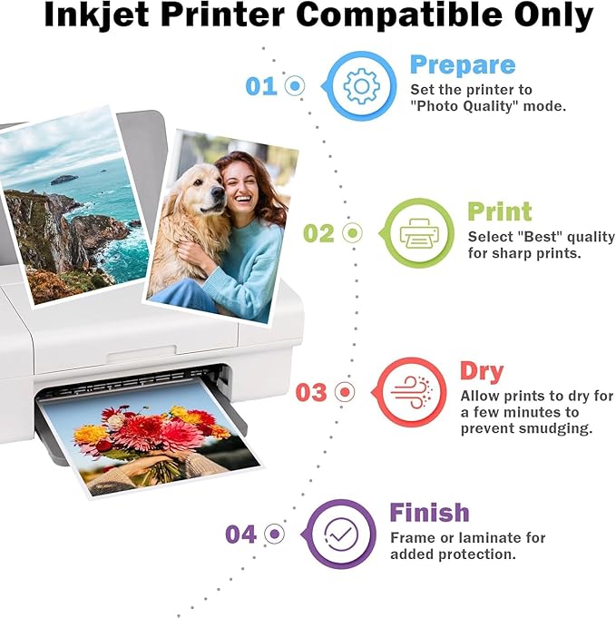 ZHADDLI Inkjet Glossy Photo Paper, 8.5X11 Inches, Compatible - Image 6
