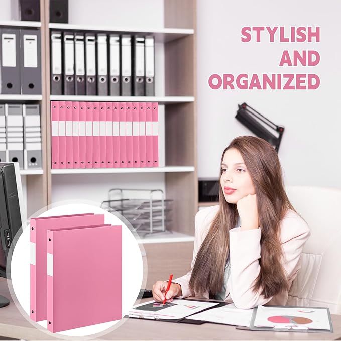 Henoyso 36 Pcs 3 Ring Binder 0.5 Inch Round Fits Letter Size 8.5'' x 11'' Paper - Image 7