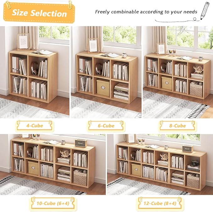 NELYE 8 Cube Organizer Bookcase - Image 6