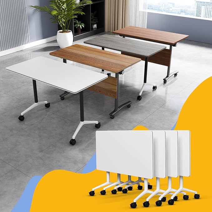 WYMHYZ Conference Table Flip Top Mobile Conference Room Tables, Folding by WYMHYZ