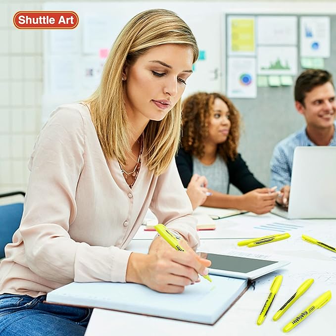 Shuttle Art Yellow Highlighters, 30 Pack Highlighters Bright Colors, Chisel Tip - Image 6