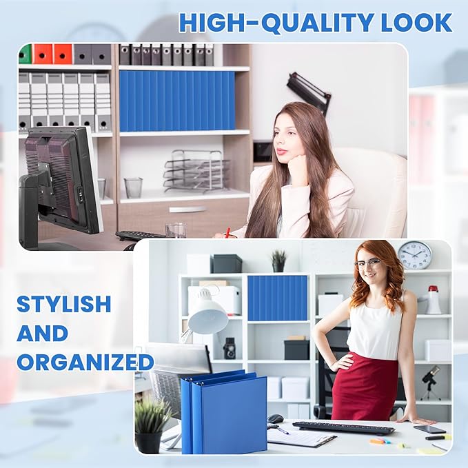 Henoyso 12 Pcs 3 Ring 2 Inch Binders Fits 8.5 x 11 Inch Letter Size Paper - Image 7