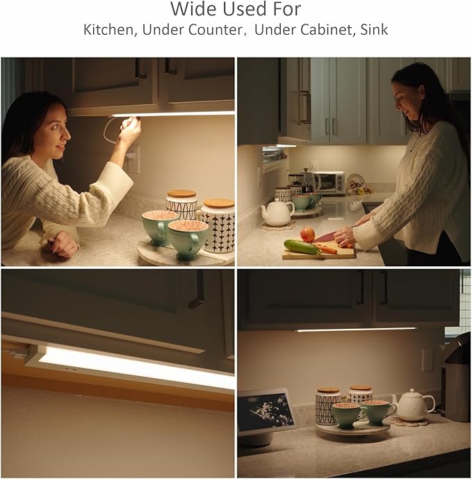 Leetdud LED Under Cabinet Lighting Hardwired or Plug in, 32 Inch 16W, Dimmable - Image 5