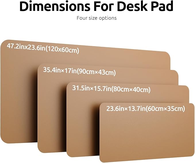 YSAGi Leather Desk Pad Protector, Office Mat, Large Mouse Pad, Non-Slip PU - Image 8