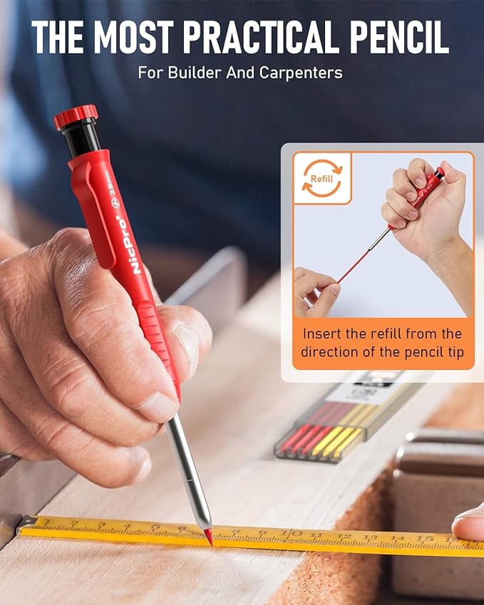 Nicpro 4 Pack Carpenter Pencils - Image 6