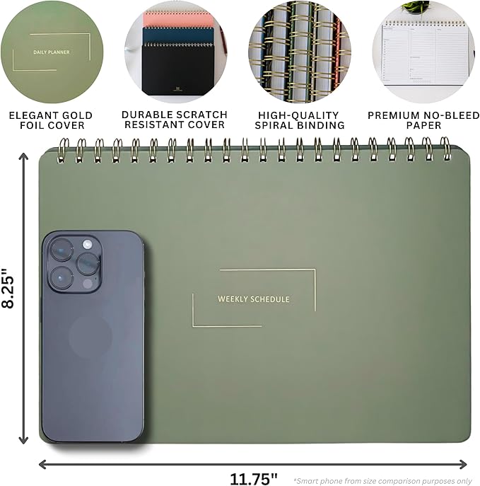 Merely Home | Durable & Sleek | Undated Daily and Weekly Planner | 8.25" x - Image 2