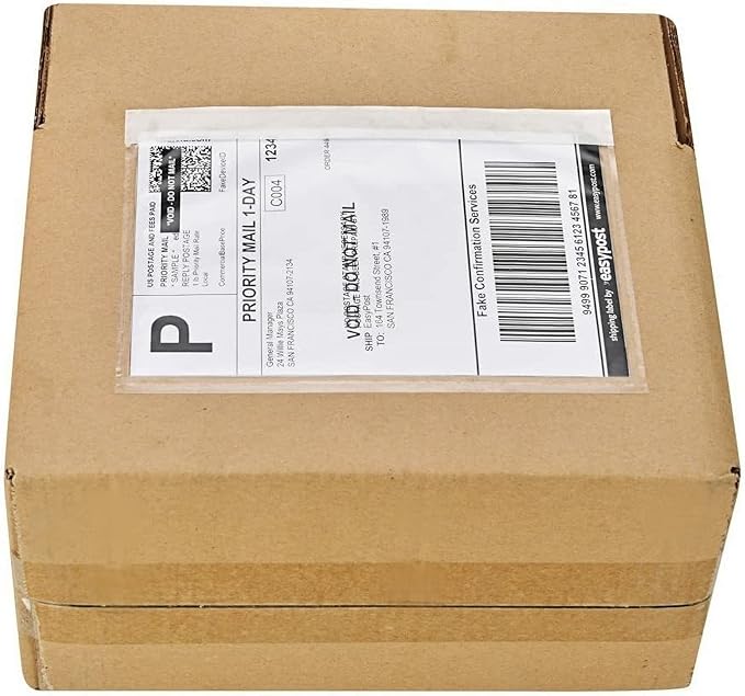 9527 Product 7.5" x 5.5" Clear Adhesive Top Loading Packing List/Shipping Label - Image 3