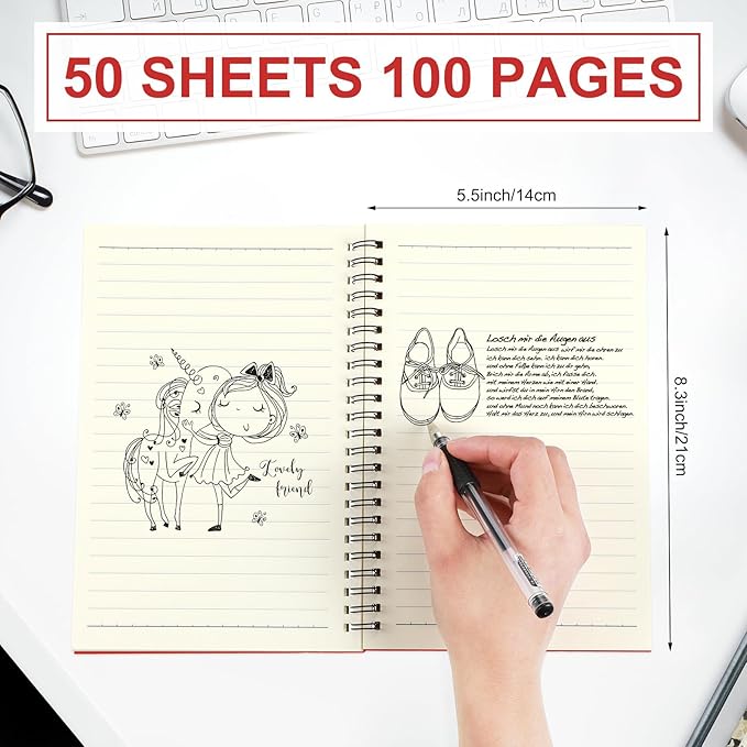 Yahenda 72 Pcs Spiral Notebook Bulk A5 Journal Lined 8.3'' x 5.5'' Writing - Image 4