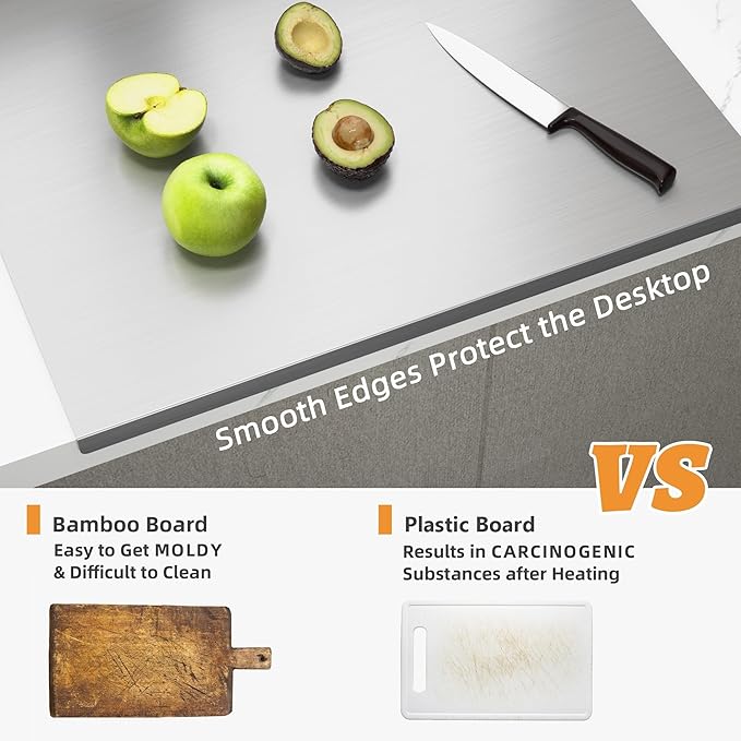 KORVOS Stainless Steel Cutting Board, 15.7" x 11.8" Double-Sided Cutting Boards - Image 3
