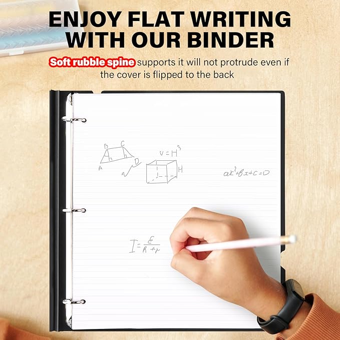 MAKHISTORY 12 Pack Telescoping 3 Ring Binder 1 Inch, Flexible Thin Binder - Image 4