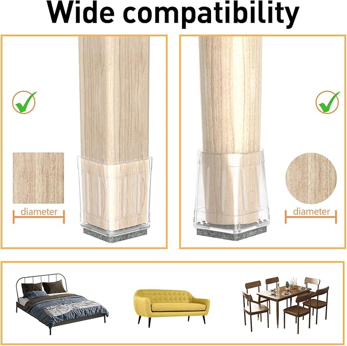 Square Chair Leg Protectors for Hardwood Floors - Image 5