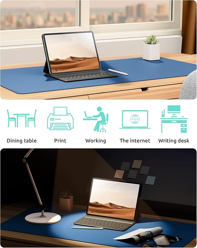 YSAGi Leather Desk Protector, Office Mat, Large Mouse Pad, Non-Slip PU Leather - Image 6