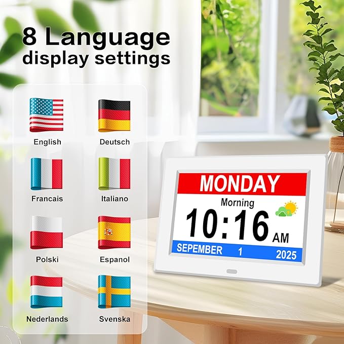 8‘’ Digital Calendar Day Clock, Gifts - Image 6