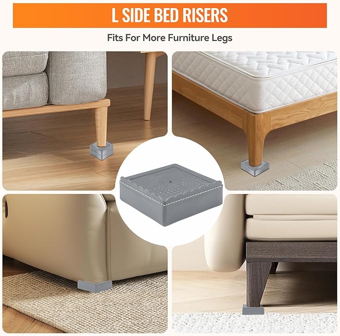 Furniture Risers, 4 Pack Bed Risers - Image 3