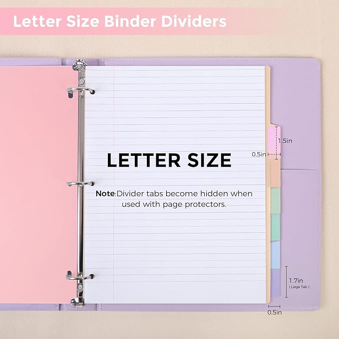 SKYDUE Durable Plastic 8-Tab Dividers, Big Tab Dividers - Image 2