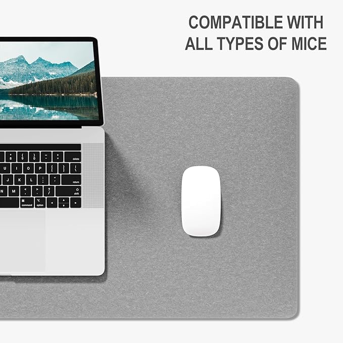 Auhoahsil Felt Desk Mat, Minimalist Large Mouse Pad XXL 35.5 x 15.7 in - Image 4