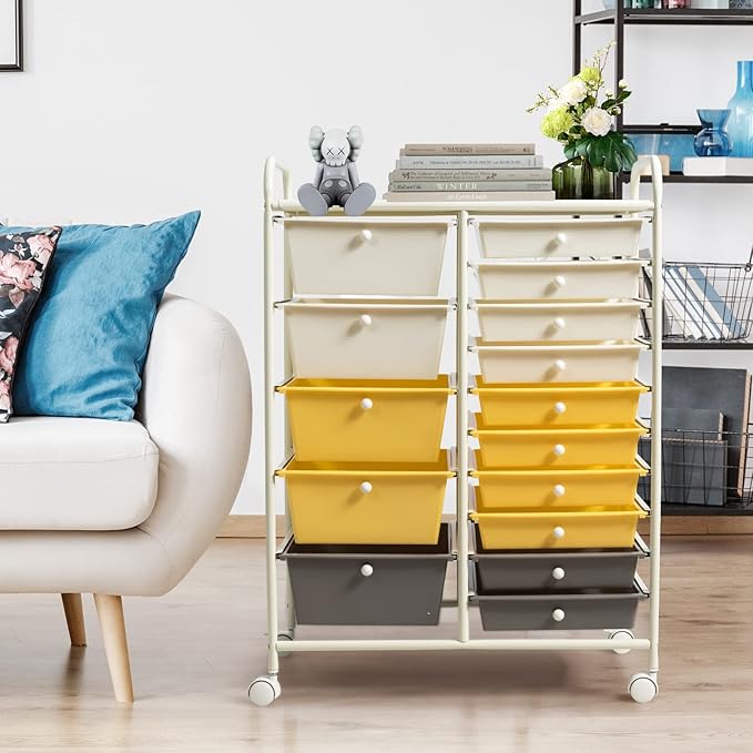 GLACER 15 Drawers Rolling Cart, Storage Cart - Image 9