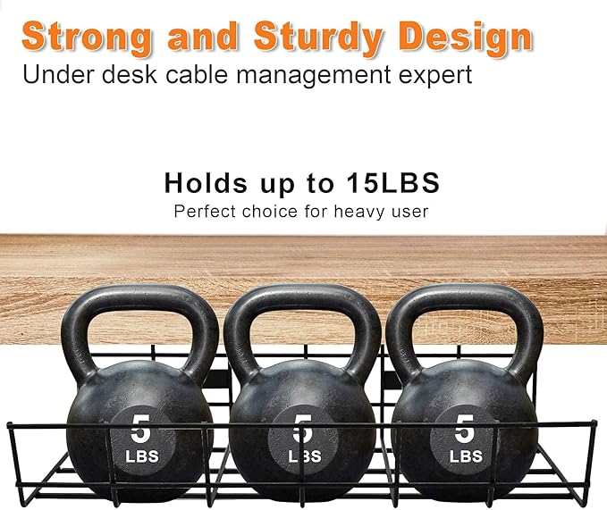 Under Desk Cable Management- 4 Pack Cord Organizer. Metal Wire Cable Management - Image 4