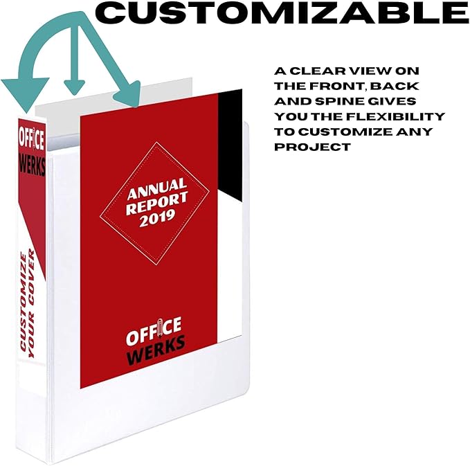 3 Ring Binder, Professional Angle D Ring Vinyl 3 Inch, Presentation Folder - Image 4