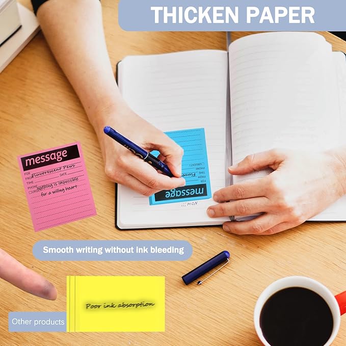 Phone Message Sticky Notes Phone Memo Pads, 9 Pads Lined Sticky Notes Pads - Image 4