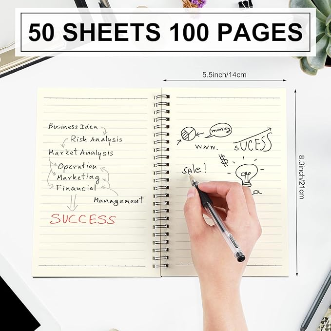 Yahenda 36 Pcs Spiral Notebook Bulk A5 Journal Lined 8.3'' x 5.5'' Writing - Image 4