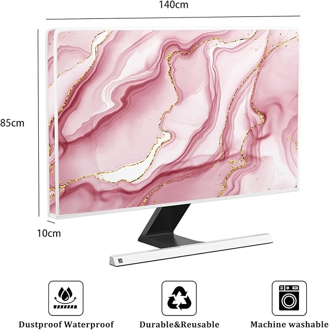 Baocicco Gold Pink Marble Waterproof TV Display Screen Cover 58, 60 Inch TV - Image 2