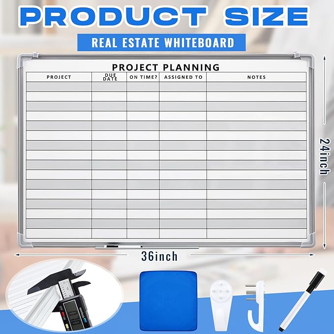 Lincia Project Planning Dry Erase Whiteboard Magnetic Dry Erase Board - Image 2