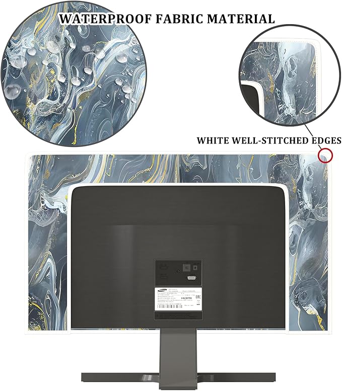 Baocicco Gray Gold Marble Waterproof 80 Inch TV Dust Cover Anti-Static - Image 3