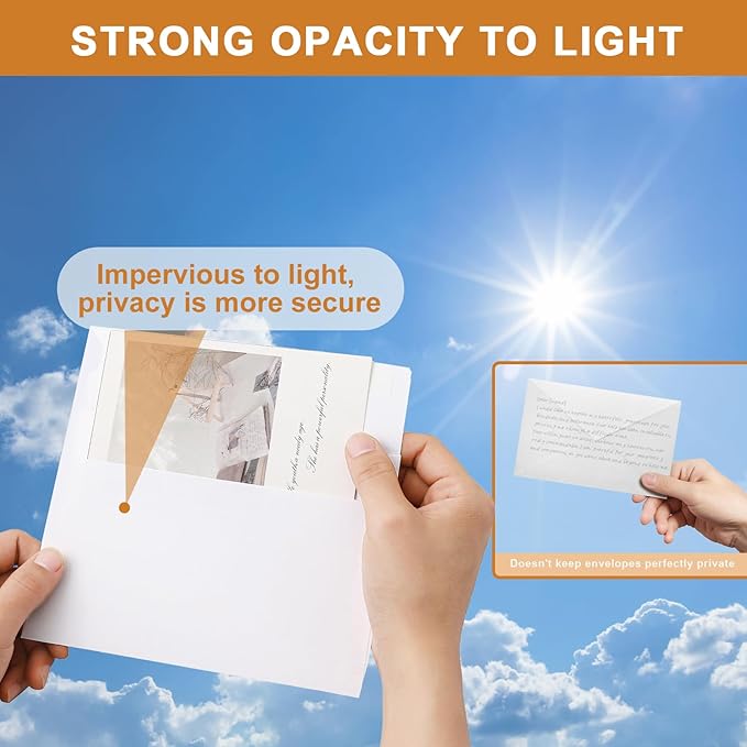 Silunkia White Blank Flat Cards and Envelopes 4 x 6 Heavyweight Single Panel - Image 6