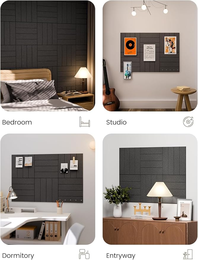 Fluxynara Felt Bulletin Board Tiles Large 36" x 24"Cork Board Alternative-6 Pack - Image 6