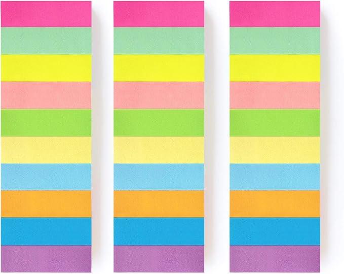 30 Pads 0.6x2 Inch Sticky Notes Flags Tabs Page Markers 10 Bright Color Sticky - Image 4