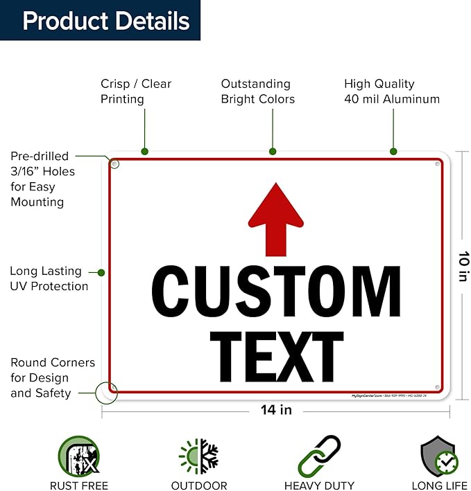 Custom Arrow, Custom Directional Sign, Up Arrow, 10x14 Inches, Rust Free .040 - Image 6