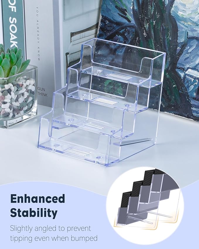 Uniclife 2 Pack Acrylic Business Card Holder - Image 4