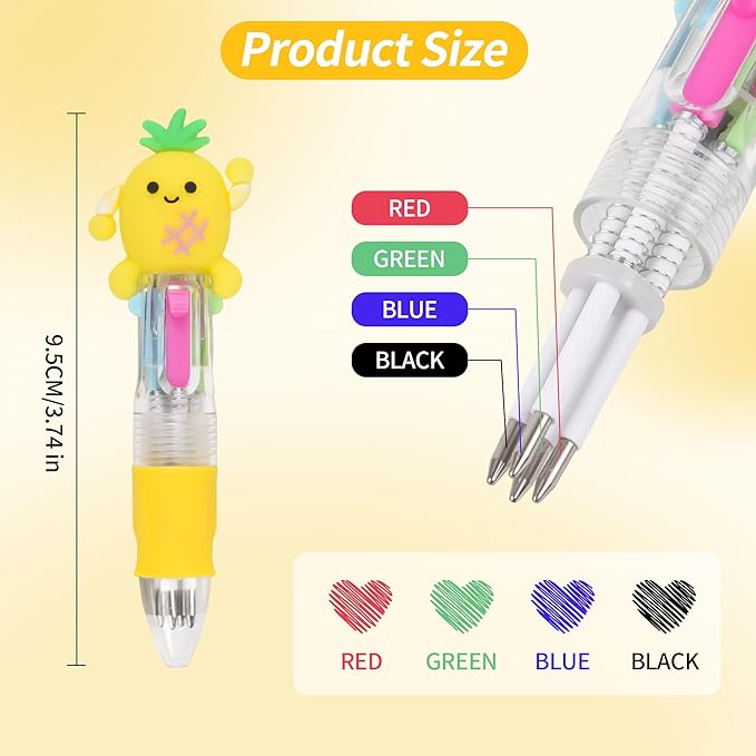LiYiQ 25 Pcs Multicolor Pen in One Fun 4-in-1 Cute Pens Bulk Kawaii Cool - Image 2