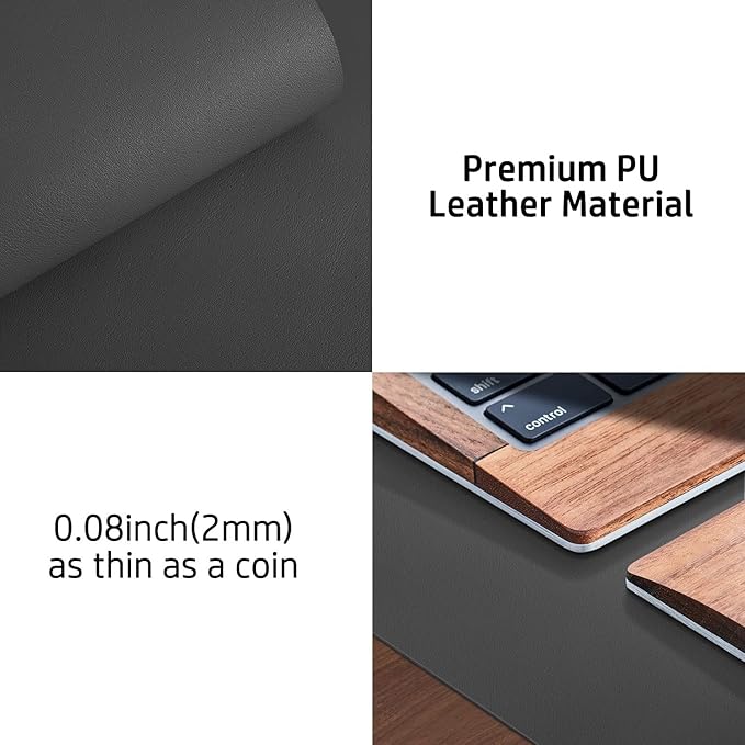 Aothia Leather Desk Pad Protector, Mouse Pad, Office Desk Mat, Non-Slip PU - Image 8