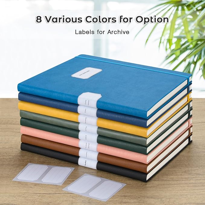 Lined Journal Notebook, 8.5" x 11" Hardcover Leather Notebook - Image 6