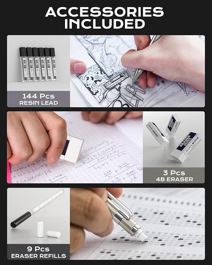 Nicpro 4 Pack Mechanical Pencil 0.7mm - Image 5