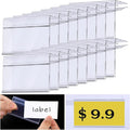 Qunclay 100 Pcs Shelf Label Holder Glass Wood 1.25 x 3 Inches Clear Plastic by Qunclay
