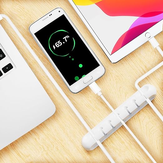Apromisith USB Cable Organizer Clips Cord Holder, 12 Packs White Self Adhesive - Image 3
